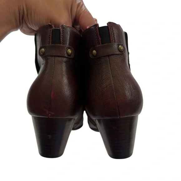 Earth Hope Garnet Leather Zip Up Block Heel Ankle Boots Shoes Women's Size 10 B - Picture 4 of 12
